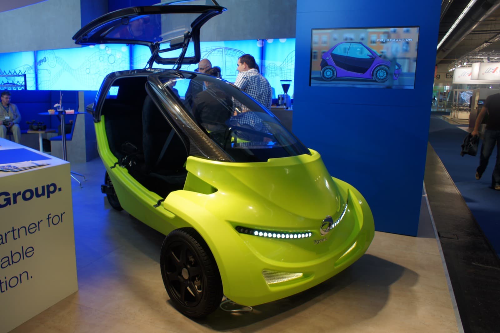 The Total Car prototype displayed at an exhibition