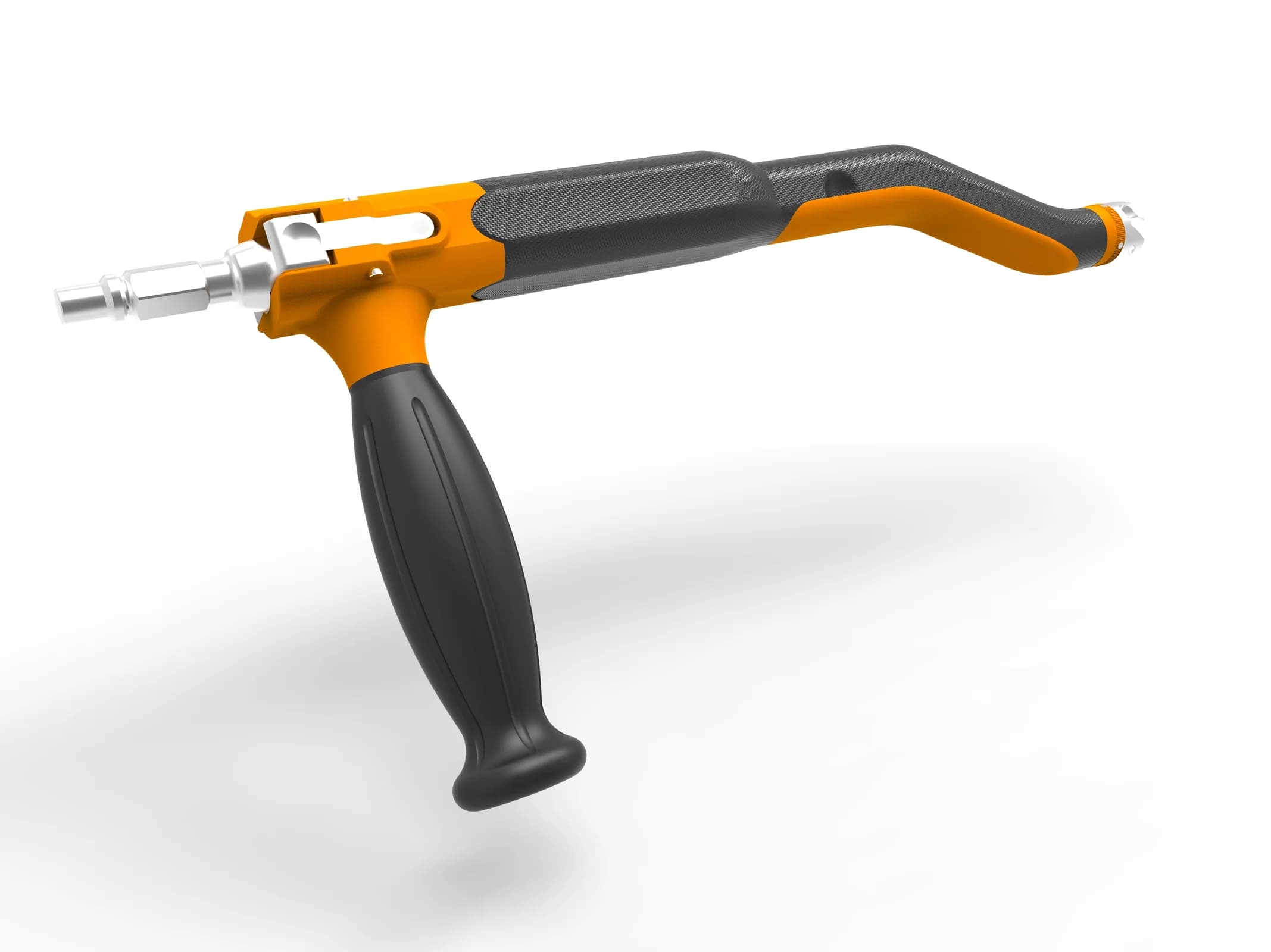 Orange-schwarzer PEEK-Prototyp eines acetabulären Reamer-Halters