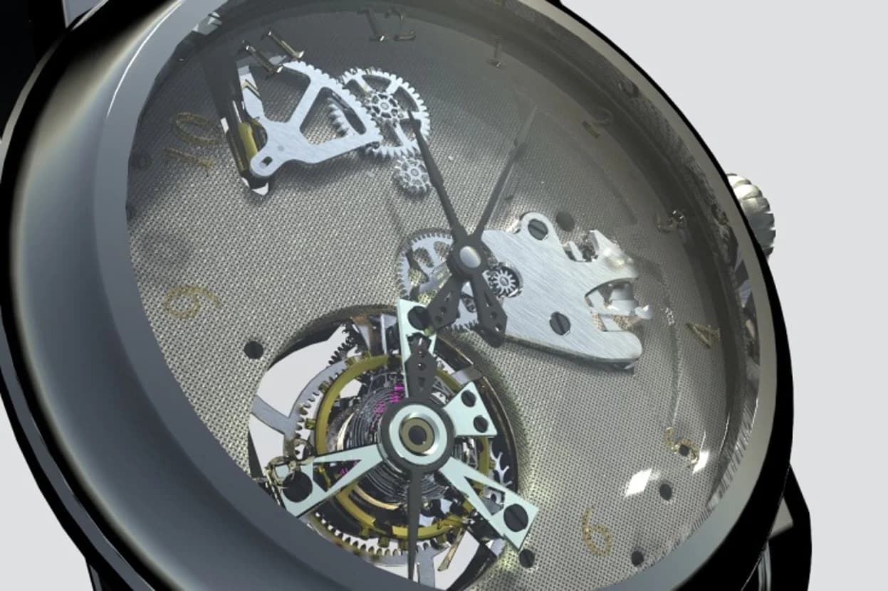 Darstellung der ewigen Uhr mit integriertem Mechanismus