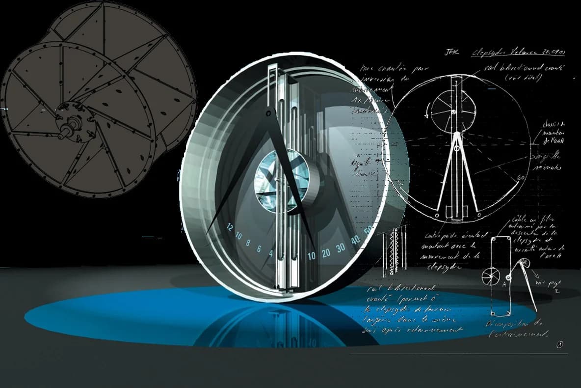 Konzeptdarstellung der monumentalen Wasseruhr